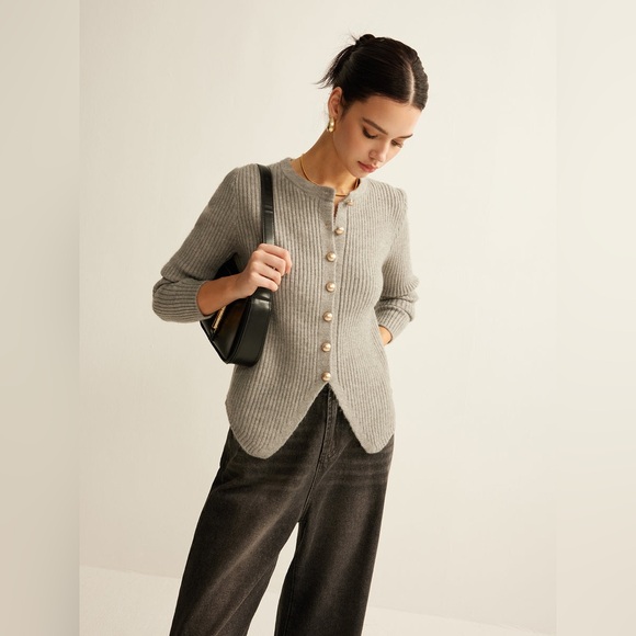 Button Down Split Cardigan - Picture 2 of 6